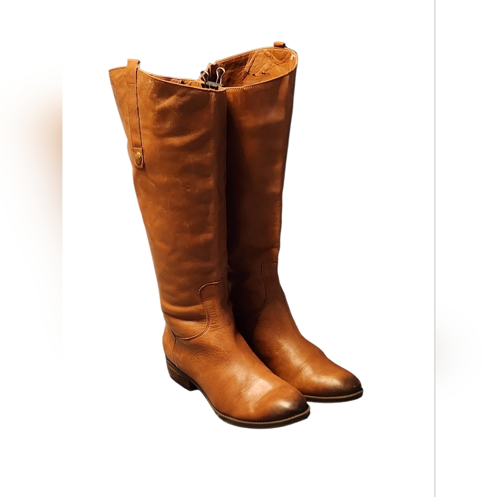 Women Vintage Leather Tan Boots By Sam Edelman Size 8M.